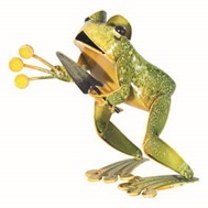 Dekofigur "Frosch mit Blumenkelle"