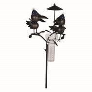 Gartenstecker "Vogel-Duo mit Regenschirm"