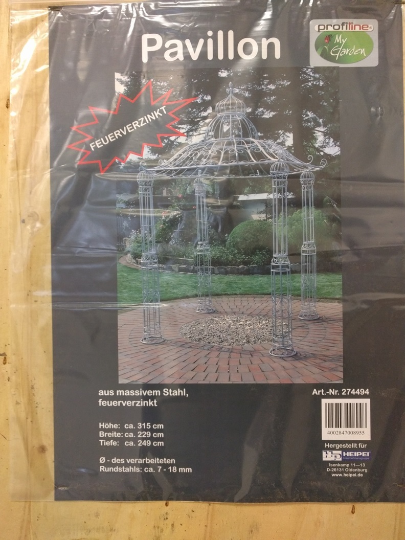 Pavillon, rund, mit 4 Säulen