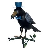 Gartenstecker "Krähe mit Zylinder"