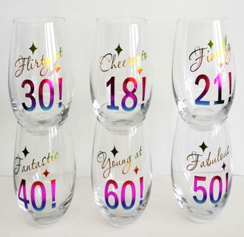 Glas in Geburtstags-Design