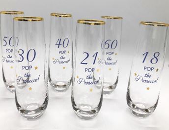 Deko-Glas in Geburtstags Design