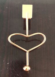 Metall-Türhaken in Herzform, Rosegold