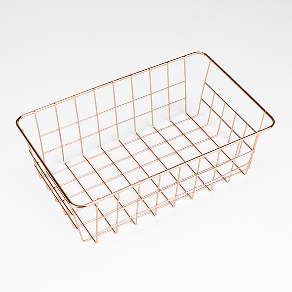 Metallkorb aus Eisen, Rosegold