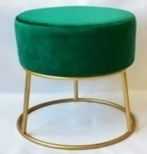 Samt-Hocker mit Metallständer