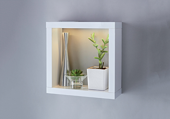 Wandregal quadratisch mit LED