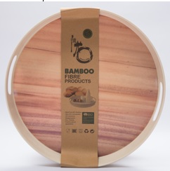 Tablett aus Bambusfaser, rund