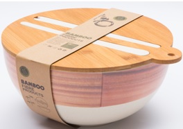 Salatschüssel mit Deckel aus Bambusfaser