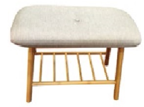 Sitzbank aus Bambus mit Stoffauflage