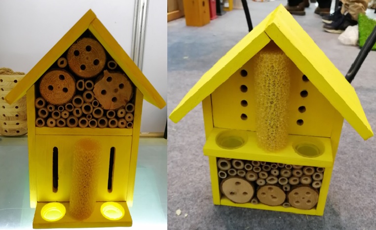 Bienenhaus in zwei Designs, Farbe: gelb