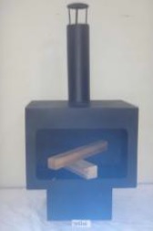 Terrassenofen aus Eisen, schwarz