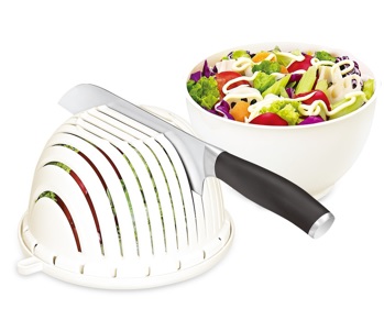 Salatschneidhilfe 19 Kunststoff mit Schüssel