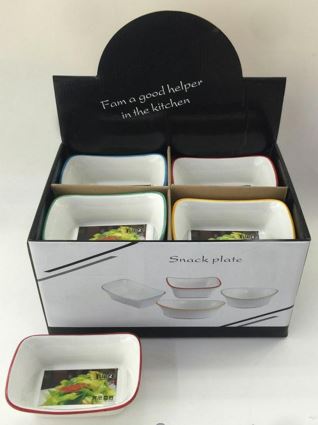 Rechteckiges Schälchen aus Porzellan