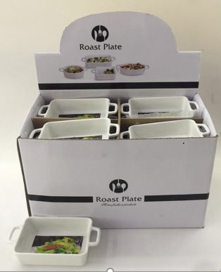 Rechteckiges Schälchen aus Porzellan