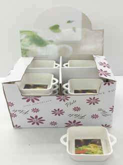 Quadratisches Schälchen aus Porzellan