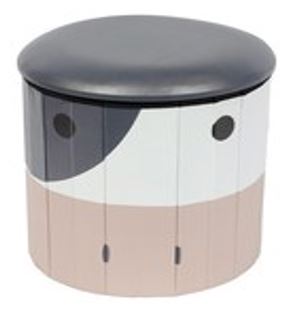 Hocker mit Aufbewahrungsfach, rund