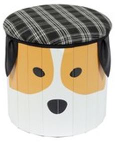 Hocker mit Aufbewahrungsfach, rund