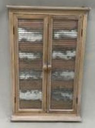 Spiegel Fenster mit Metall Laden Material Holz /