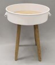 Beistelltisch rund  Platte mit Metall Rahmen und