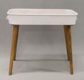 Beistelltisch eckig, Platte mit Metall Rahmen und