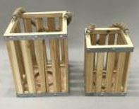 Laternen Holz mit Metallbeschlag 2er Set