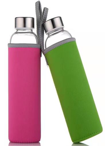 Trinkflasche 550ml, Borosilikat Glas