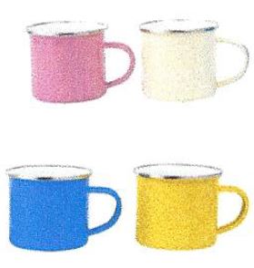 Emaillierter Becher, verschiedene Farben