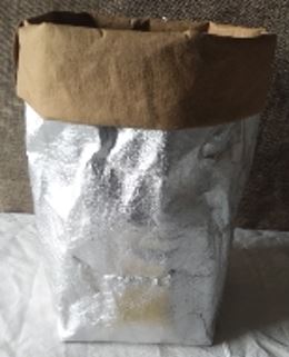 Papierschale, silber/braun