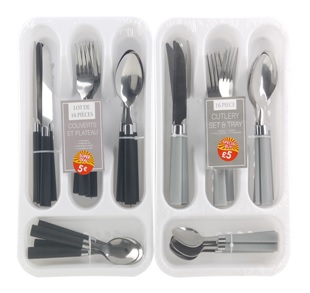 Besteckkasten mit Besteck, 16-tlg.