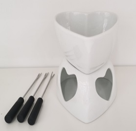 Schokoladenfondue, 5-tlg. in Herzform