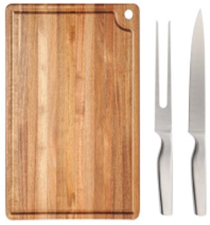 Schneidebrett + Tranchiermesser, 3-tlg.