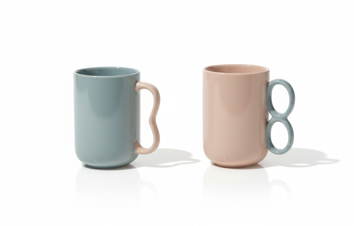 Kaffeetasse, mit Wellengriff 4er Set