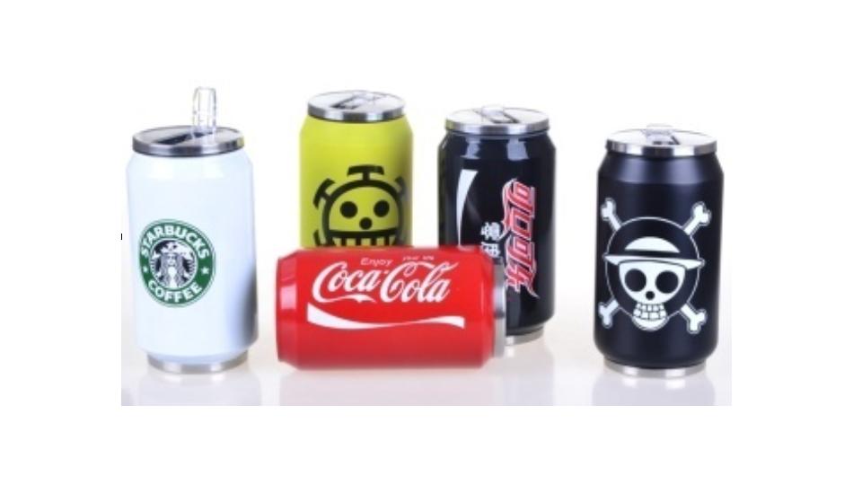 Edelstahl Dose als Trinkflasche