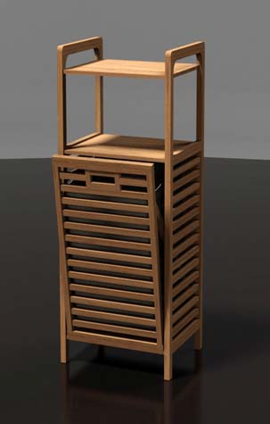 Bambusregal mit Wäschebox