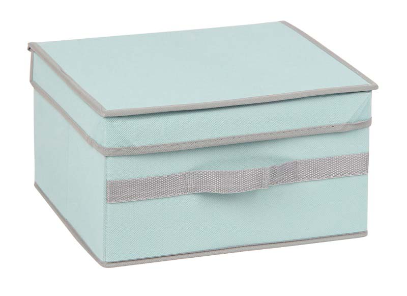 Aufbewahrungsbox, pastellblau mit grau abgesetzten
