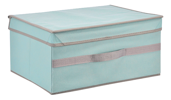 Aufbewahrungsbox, pastellblau mit grau abgesetzten
