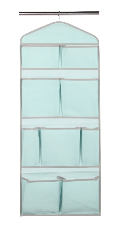 Hänge-Aufbewahrung, pastellblau mit grau abgesetz-