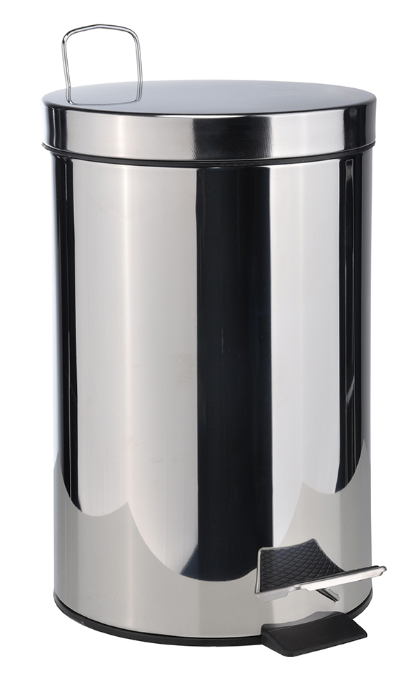 Treteimer 12L aus Edelstahl - glänzend