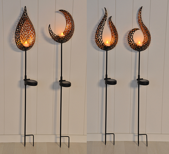 Metall Gartenstecker Loch-Design