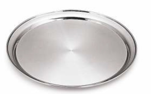 Tablett aus Edelstahl, rund