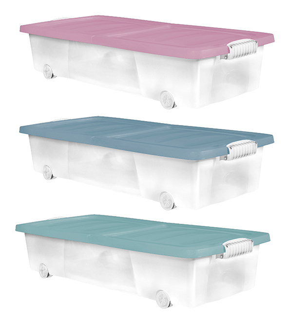 Unterbett-Rollenbox mit Klappdeckel, ca 32 Liter