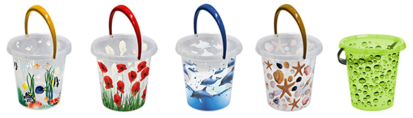 Eimer transparent mit Ausguss & Griffmulde