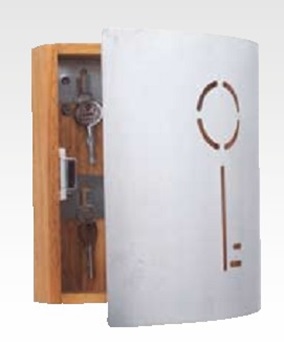 Schlüsselkasten Holz mit Edelstahltür