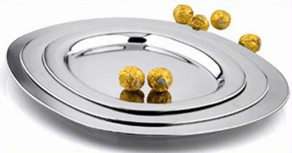 Tablett aus Edelstahl