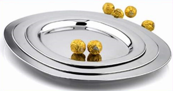 Tablett aus Edelstahl