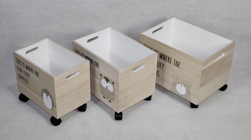 Aufbewahrungsboxen-Set aus Holz, 3-tlg.