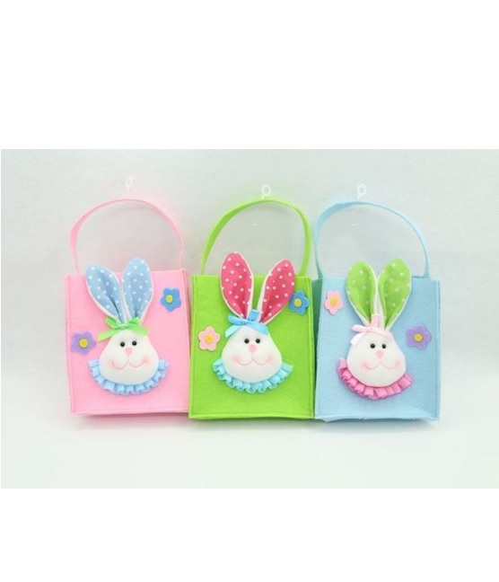 Oster Deko Filztasche mit Hasen