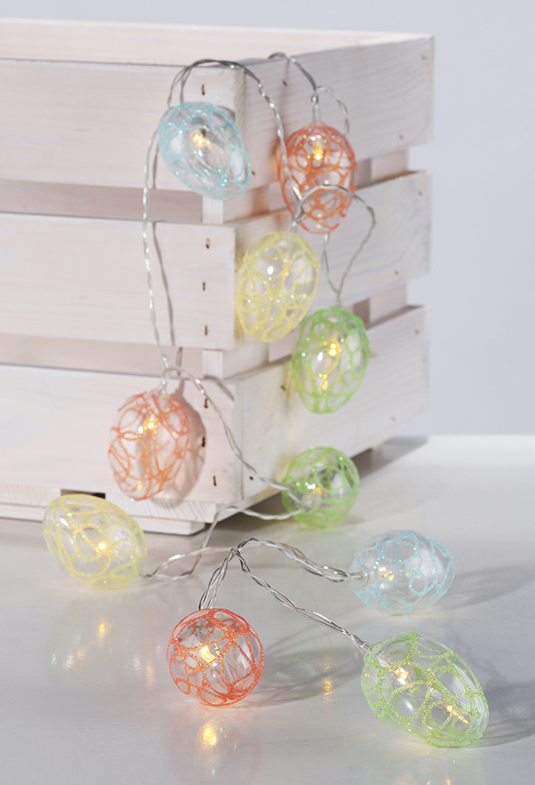 Oster Deko Lichterkette mit 10 Ostereier