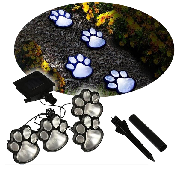 Deko Gartensteine "Pfote", 4er Set