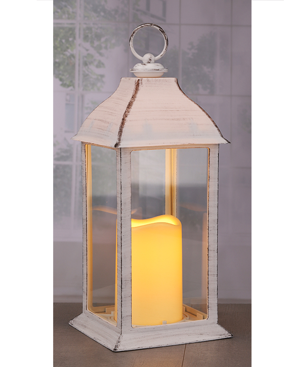 Plastik Laterne mit LED Kerze